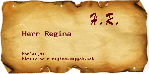 Herr Regina névjegykártya